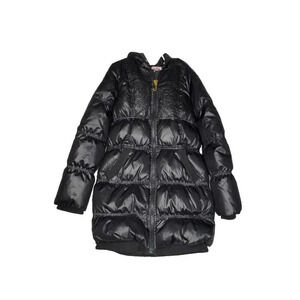 Juicy Couture Black Down Hooded Puffer Coat parka Girls 10 Vtg Y2K Quilted Rare